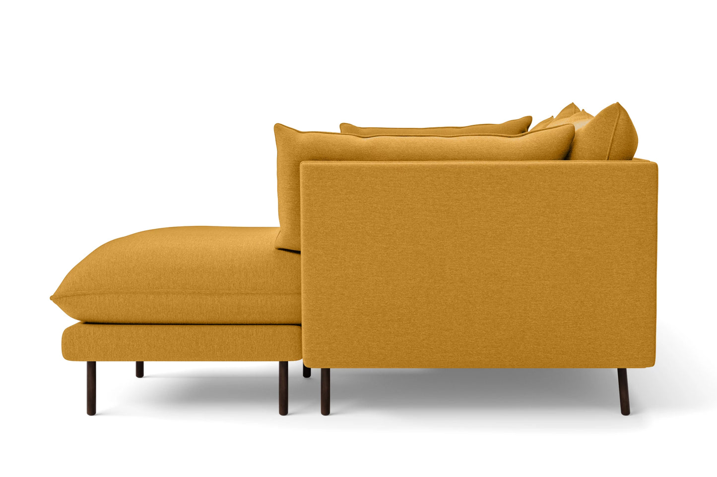 Pistoia 3 Seater Right Hand Facing Chaise Lounge Corner Sofa Yellow Linen Fabric