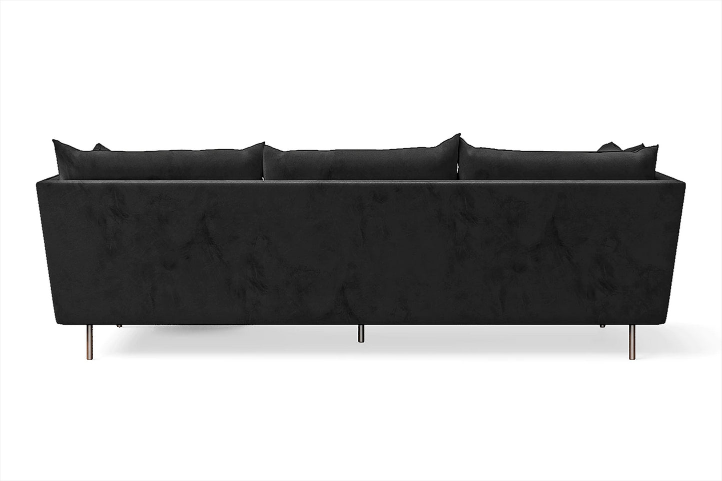 Pistoia 3 Seater Right Hand Facing Chaise Lounge Corner Sofa Black Velvet