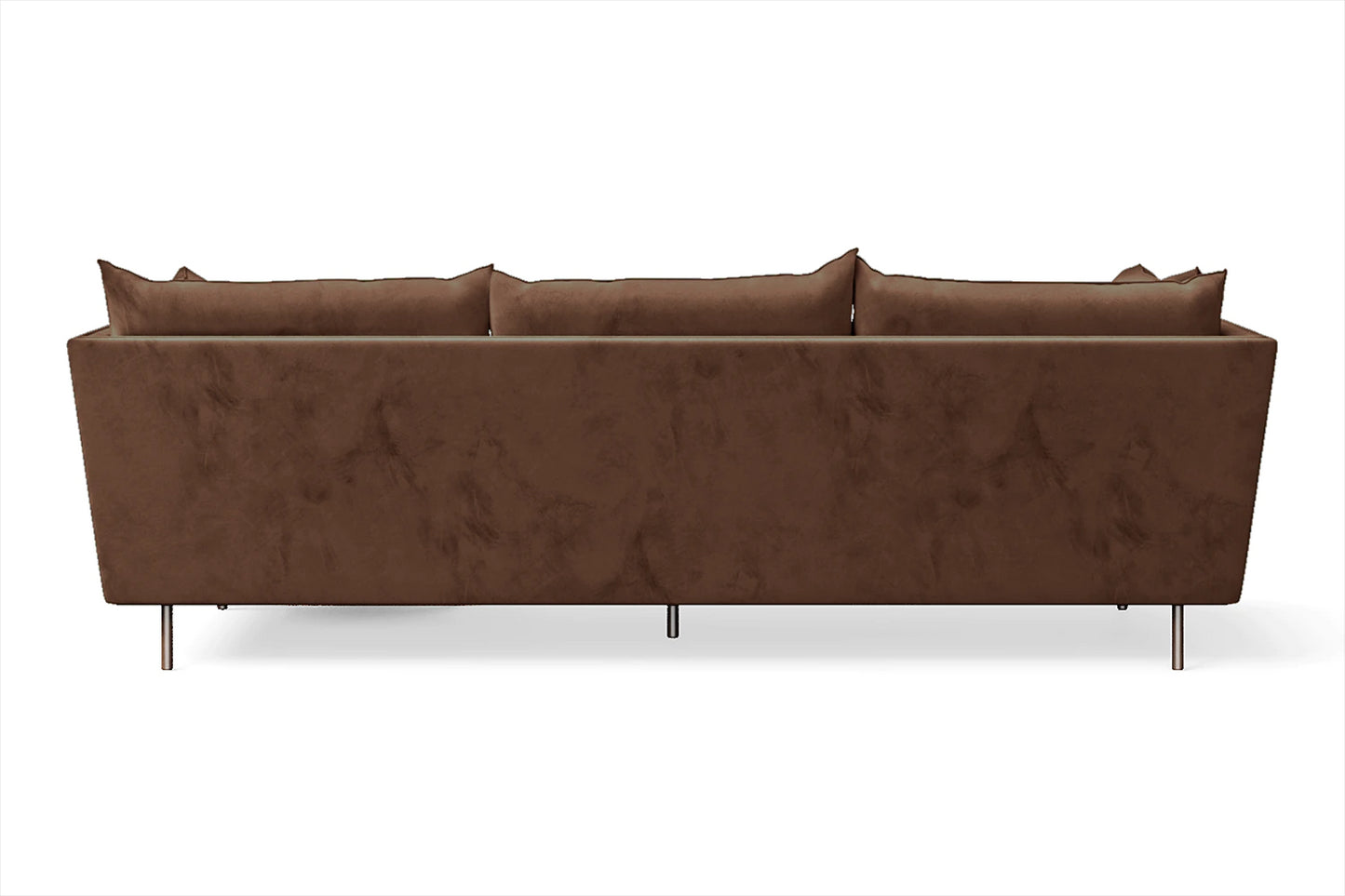 Pistoia 3 Seater Right Hand Facing Chaise Lounge Corner Sofa Coffee Brown Velvet