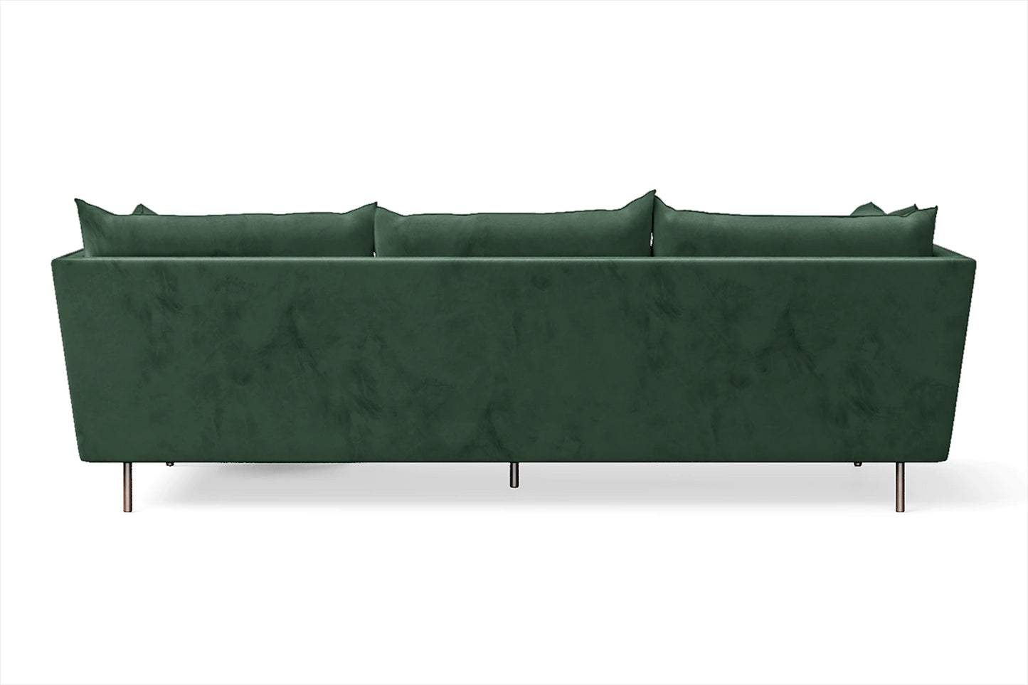 Pistoia 3 Seater Right Hand Facing Chaise Lounge Corner Sofa Green Velvet