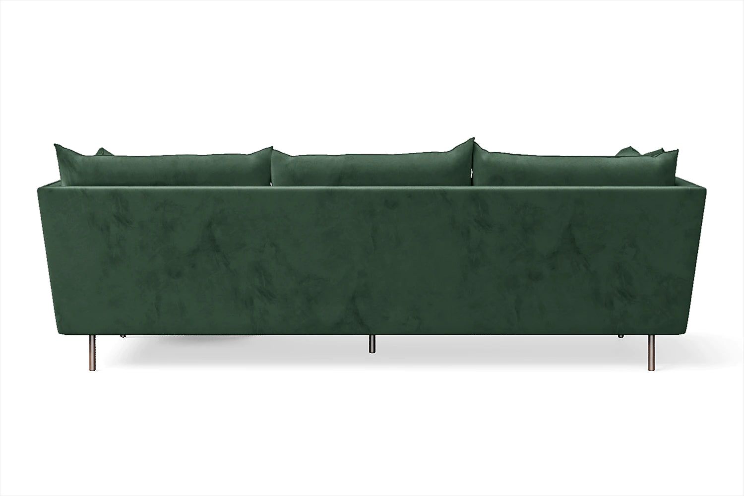 Pistoia 3 Seater Right Hand Facing Chaise Lounge Corner Sofa Green Velvet