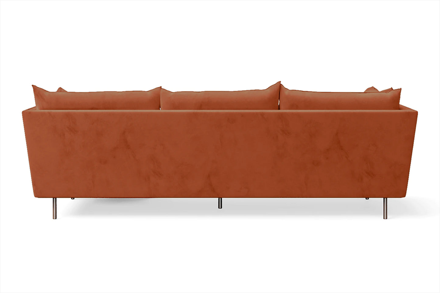 Pistoia 3 Seater Right Hand Facing Chaise Lounge Corner Sofa Orange Velvet