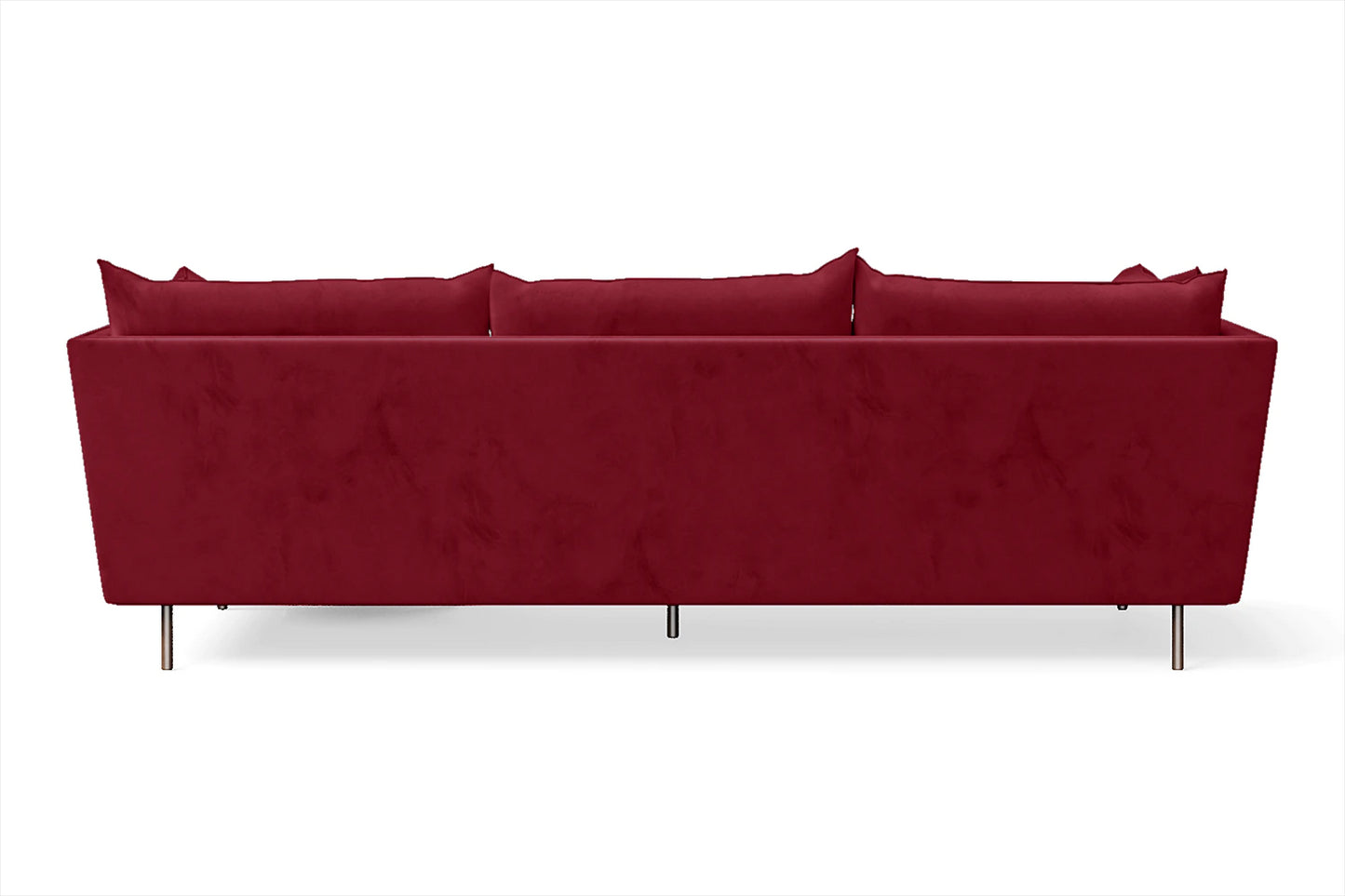 Pistoia 3 Seater Right Hand Facing Chaise Lounge Corner Sofa Red Velvet