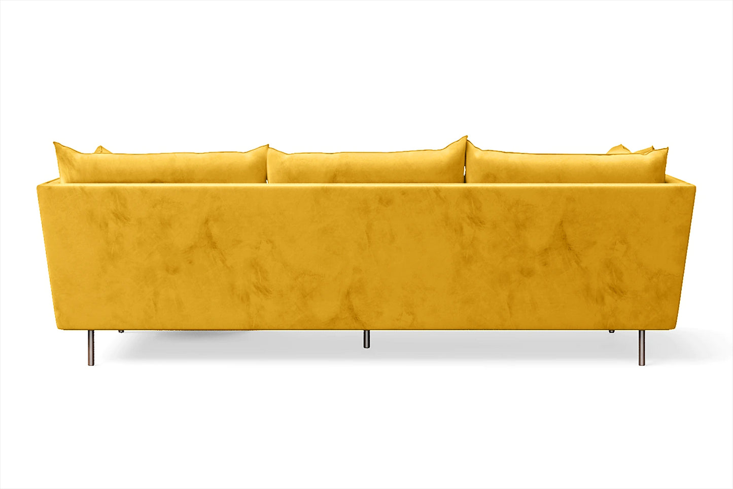 Pistoia 3 Seater Right Hand Facing Chaise Lounge Corner Sofa Yellow Velvet