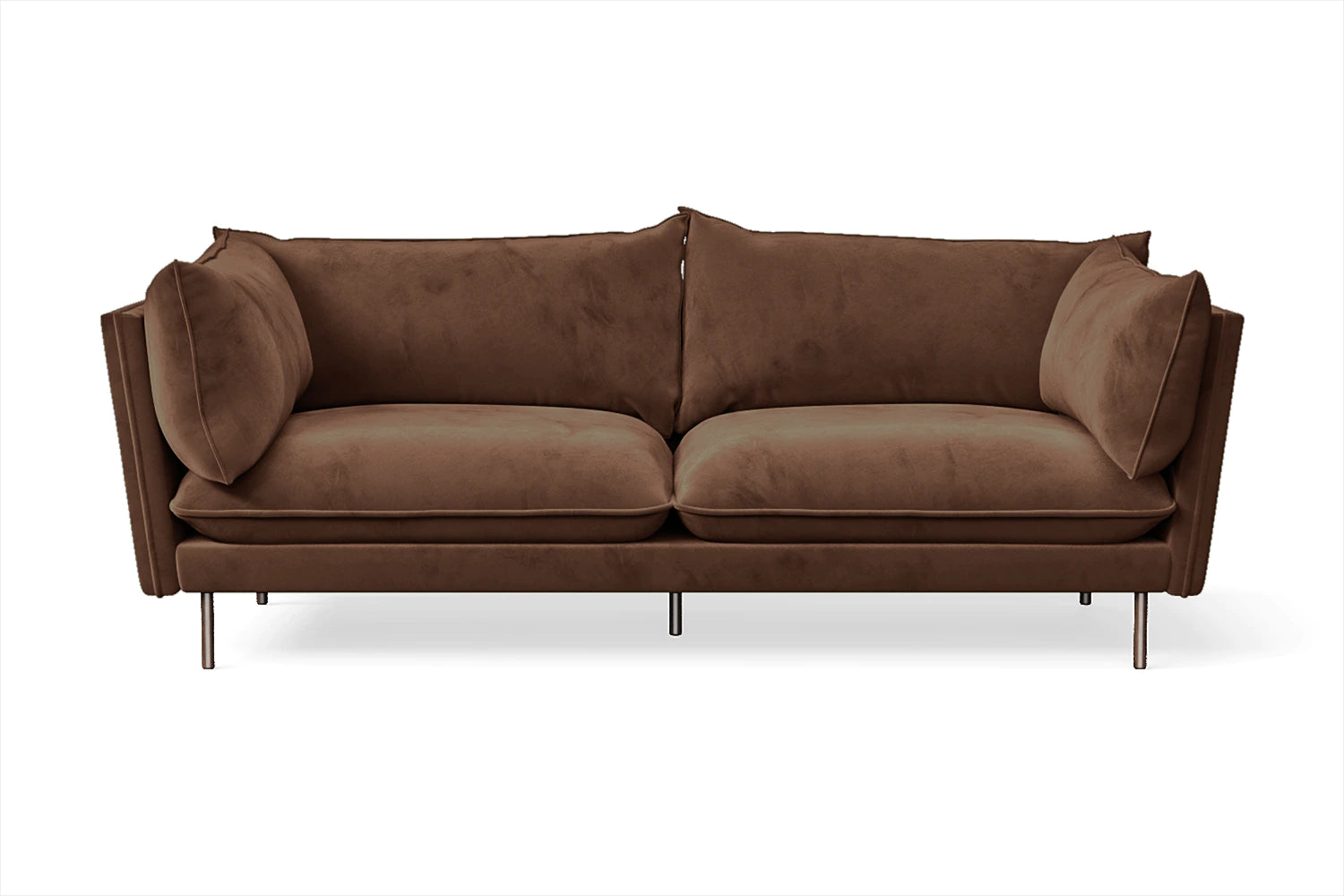 Pistoia 3 Seater Sofa Coffee Brown Velvet