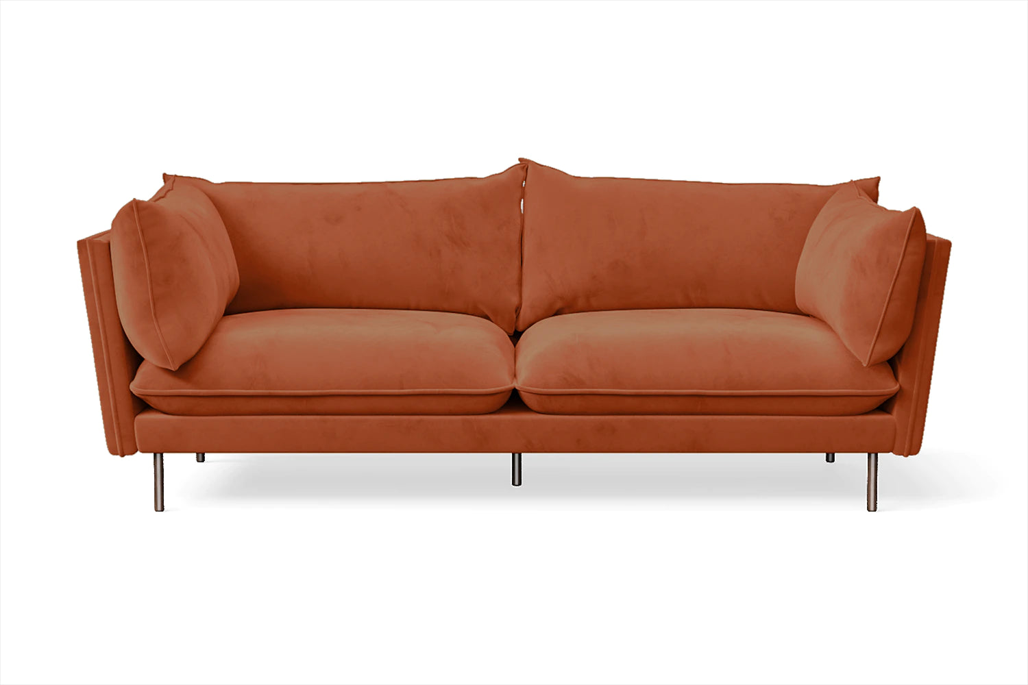 Pistoia 3 Seater Sofa Orange Velvet