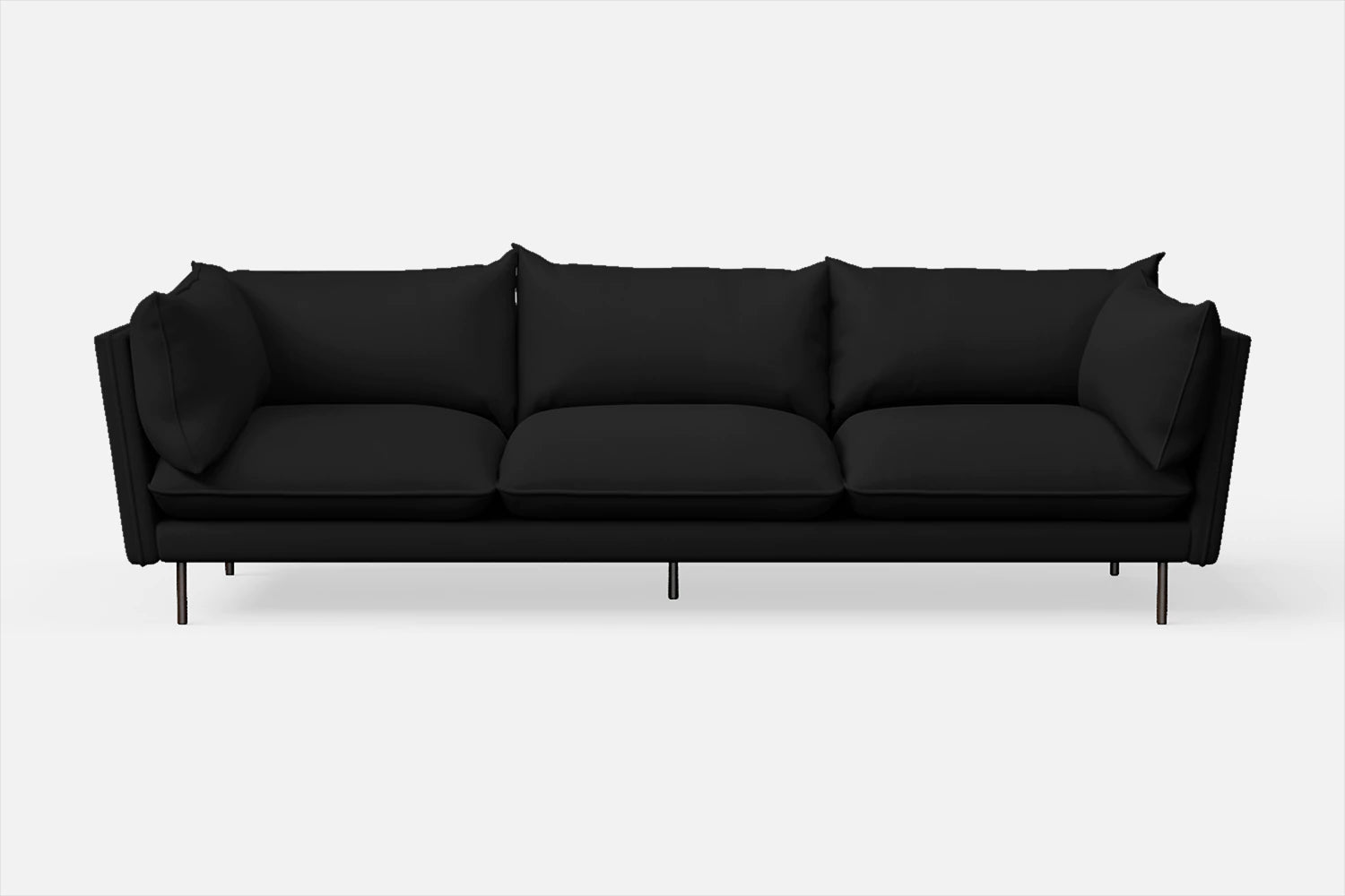 Pistoia 4 Seater Sofa Black Leather