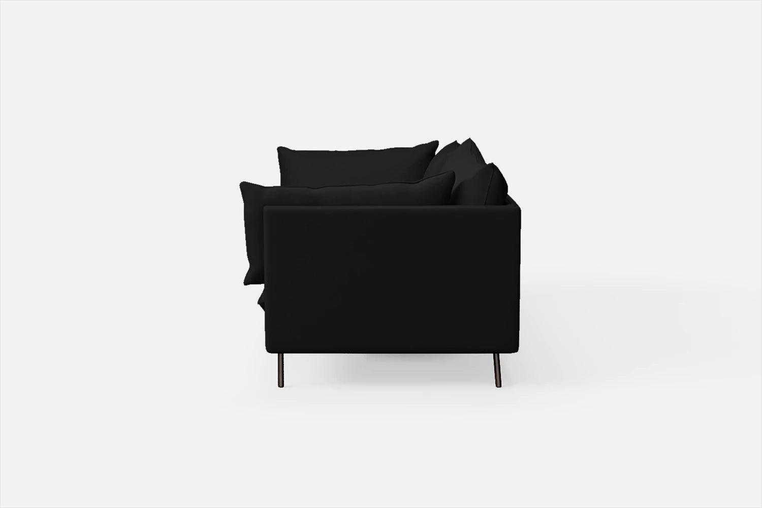 Pistoia 4 Seater Sofa Black Leather