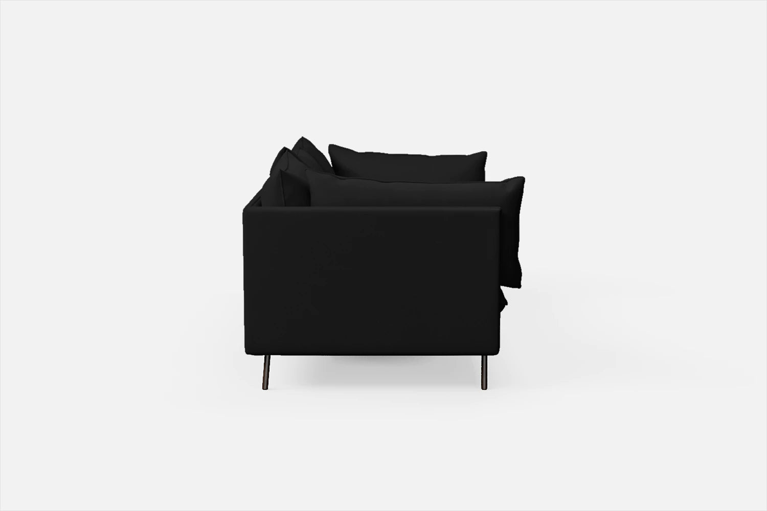 Pistoia 4 Seater Sofa Black Leather