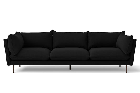 Pistoia 4 Seater Sofa Black Linen Fabric