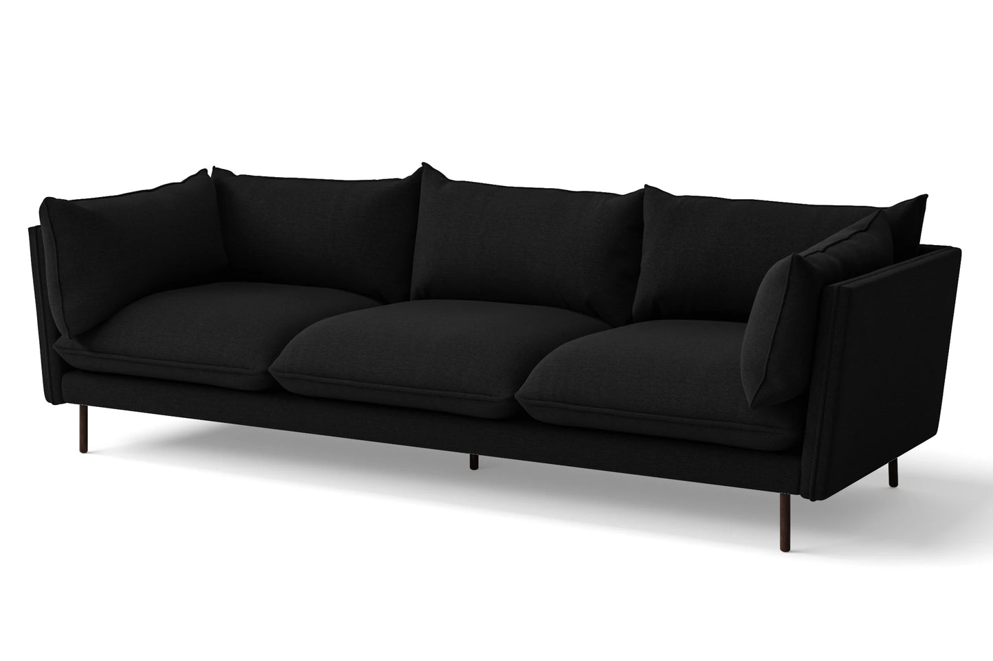 Pistoia 4 Seater Sofa Black Linen Fabric