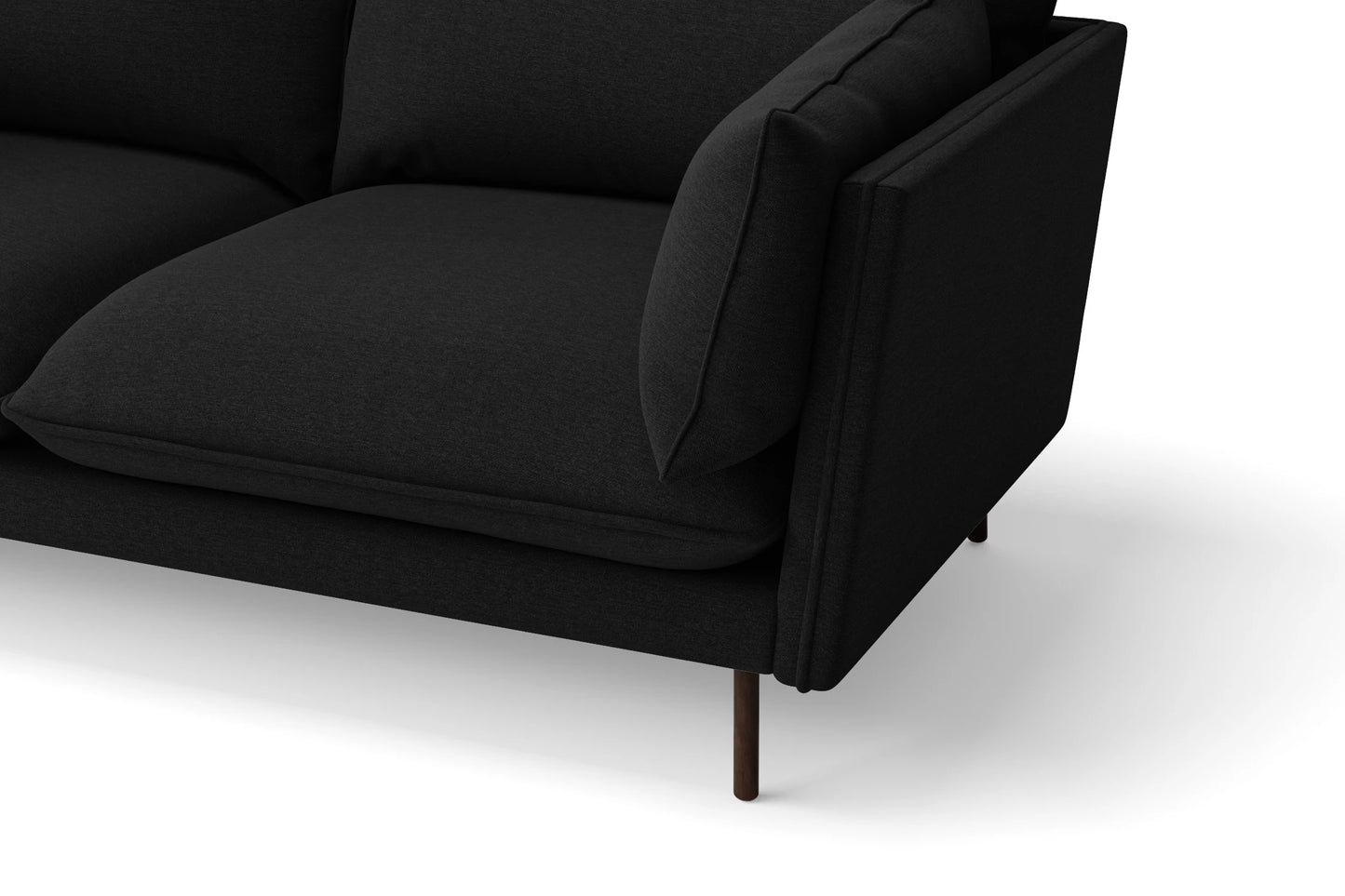 Pistoia 4 Seater Sofa Black Linen Fabric