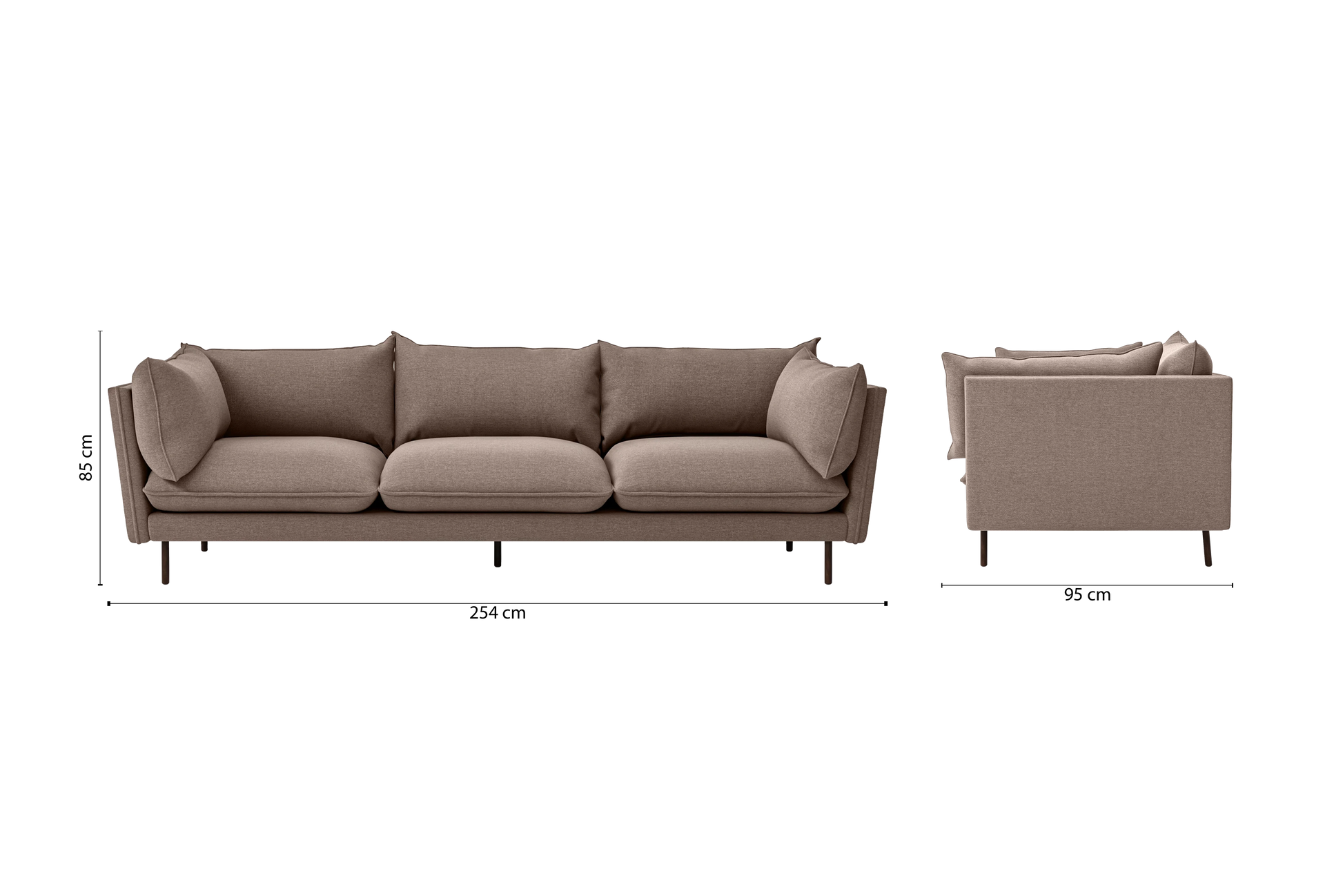 Pistoia 4 Seater Sofa Caramel Linen Fabric