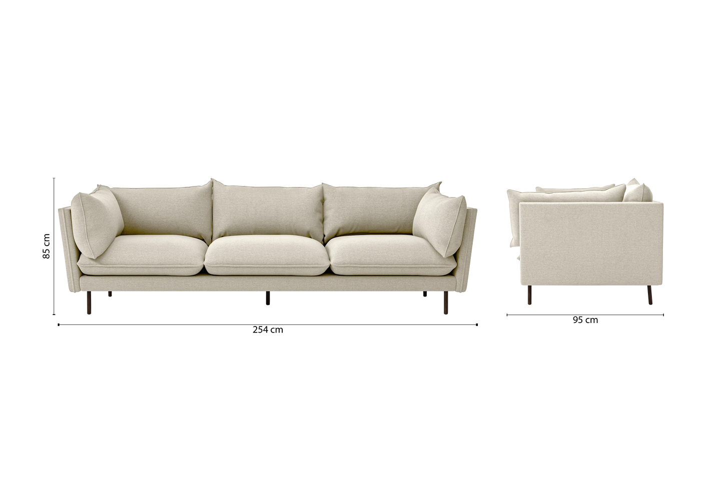 Pistoia 4 Seater Sofa Cream Linen Fabric