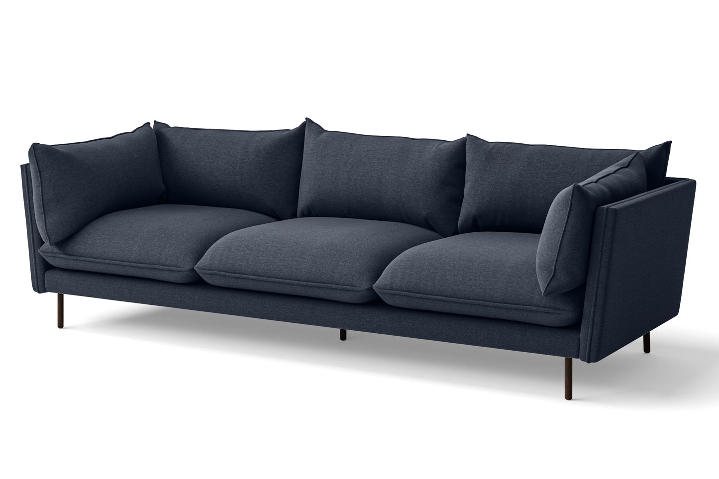 Pistoia 4 Seater Sofa Dark Blue Linen Fabric