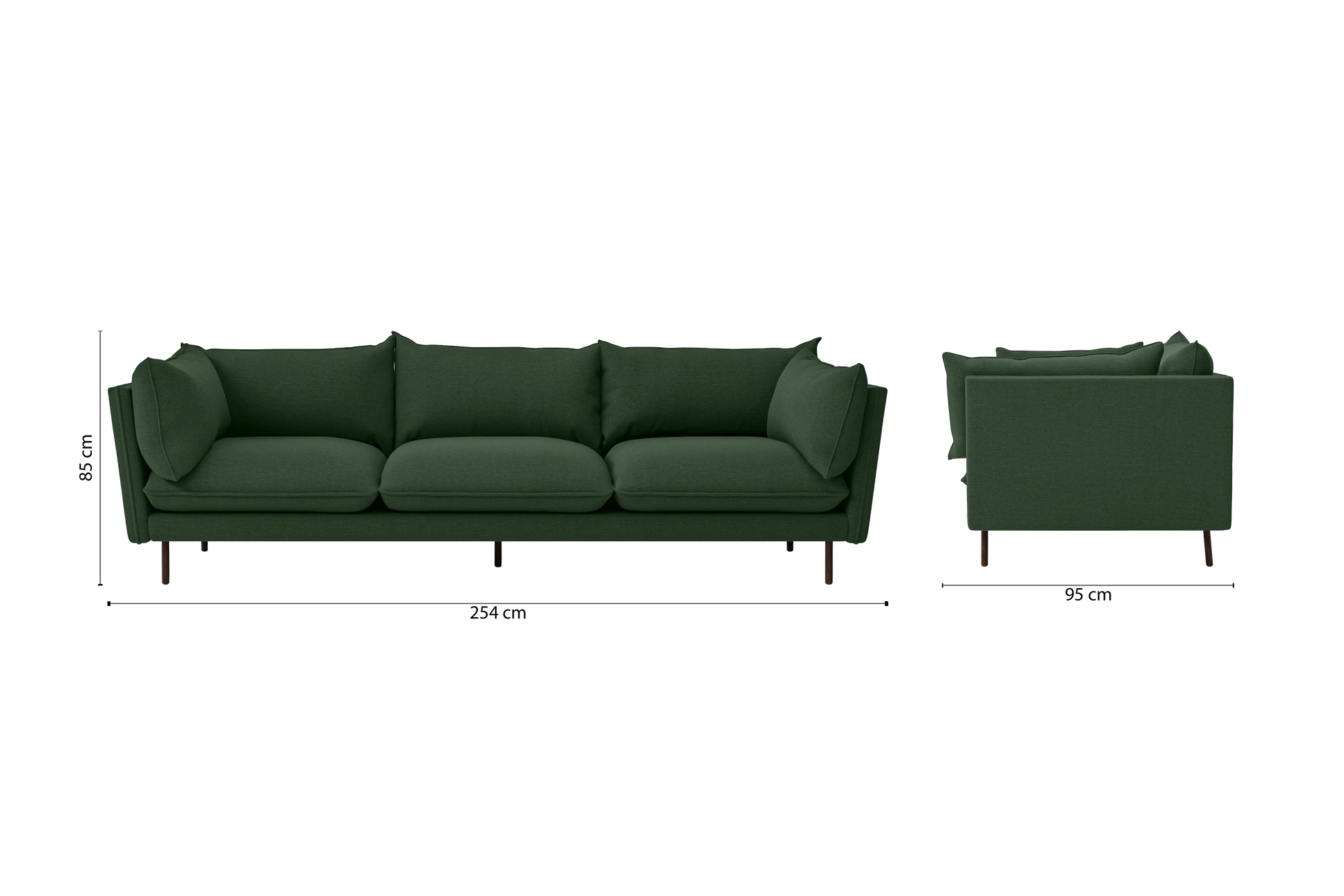 Pistoia 4 Seater Sofa Forest Green Linen Fabric