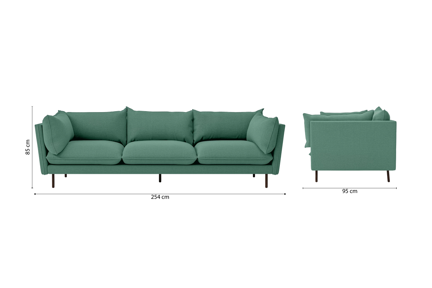 Pistoia 4 Seater Sofa Mint Green Linen Fabric