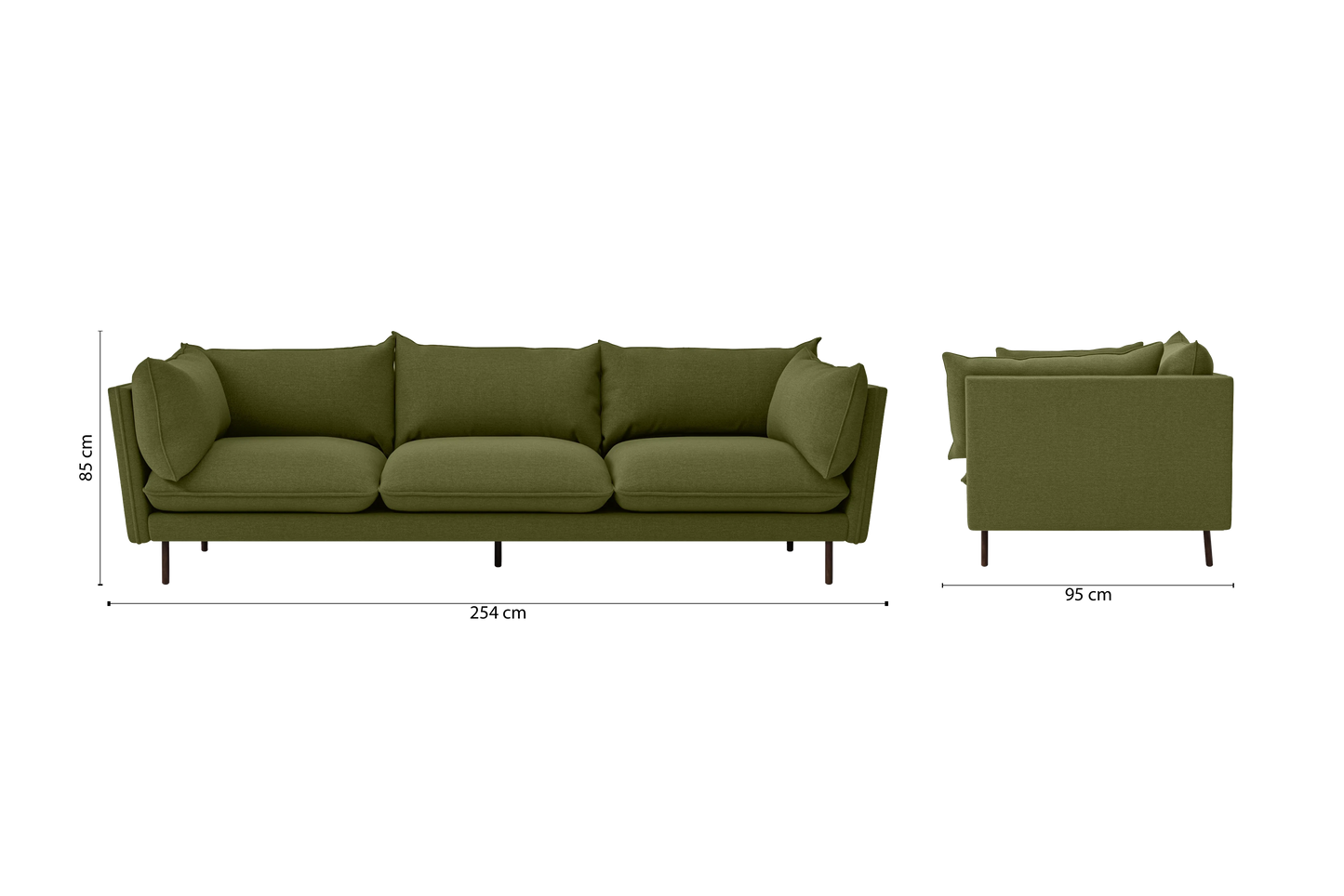 Pistoia 4 Seater Sofa Olive Linen Fabric