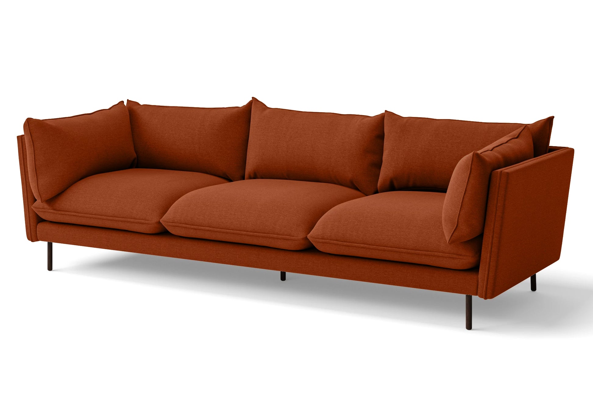 Pistoia 4 Seater Sofa Orange Linen Fabric