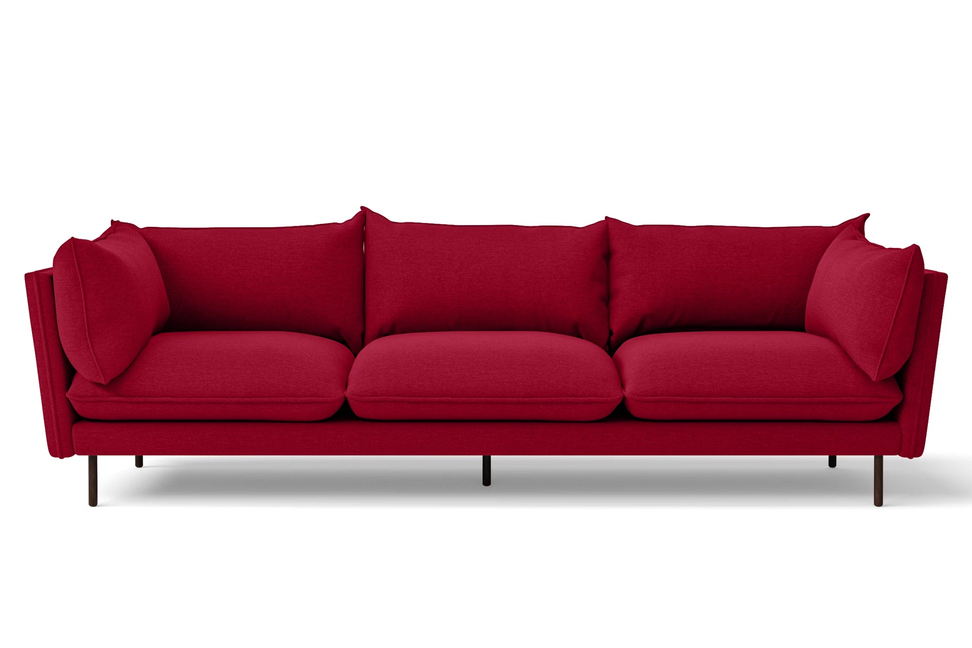 Pistoia 4 Seater Sofa Red Linen Fabric