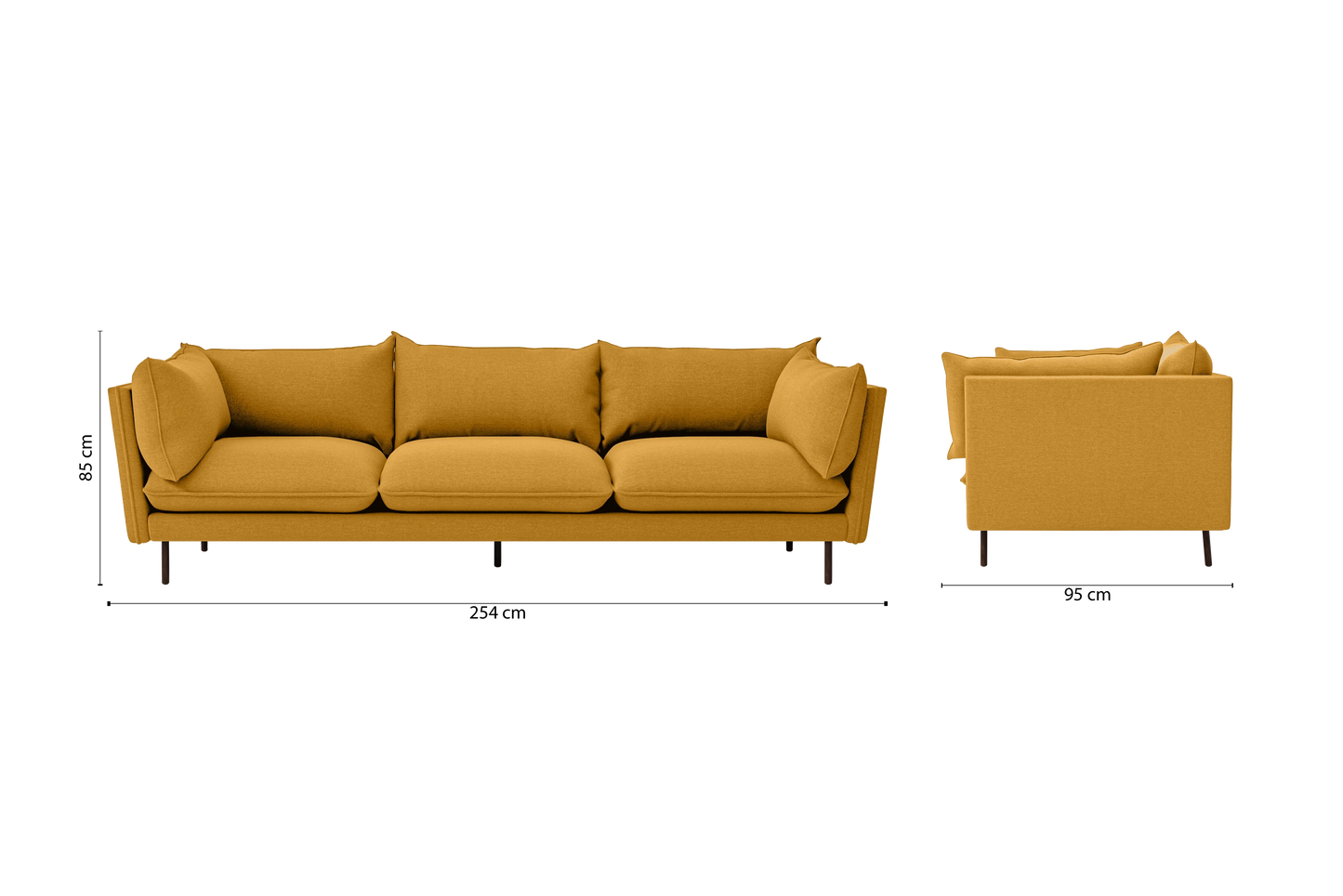 Pistoia 4 Seater Sofa Yellow Linen Fabric