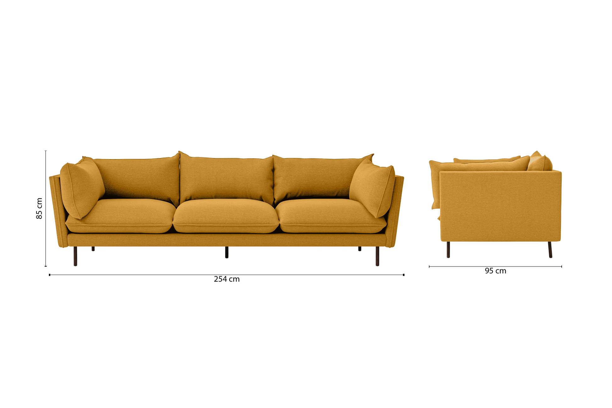 Pistoia 4 Seater Sofa Yellow Linen Fabric