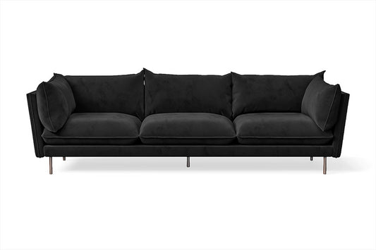 Pistoia 4 Seater Sofa Black Velvet