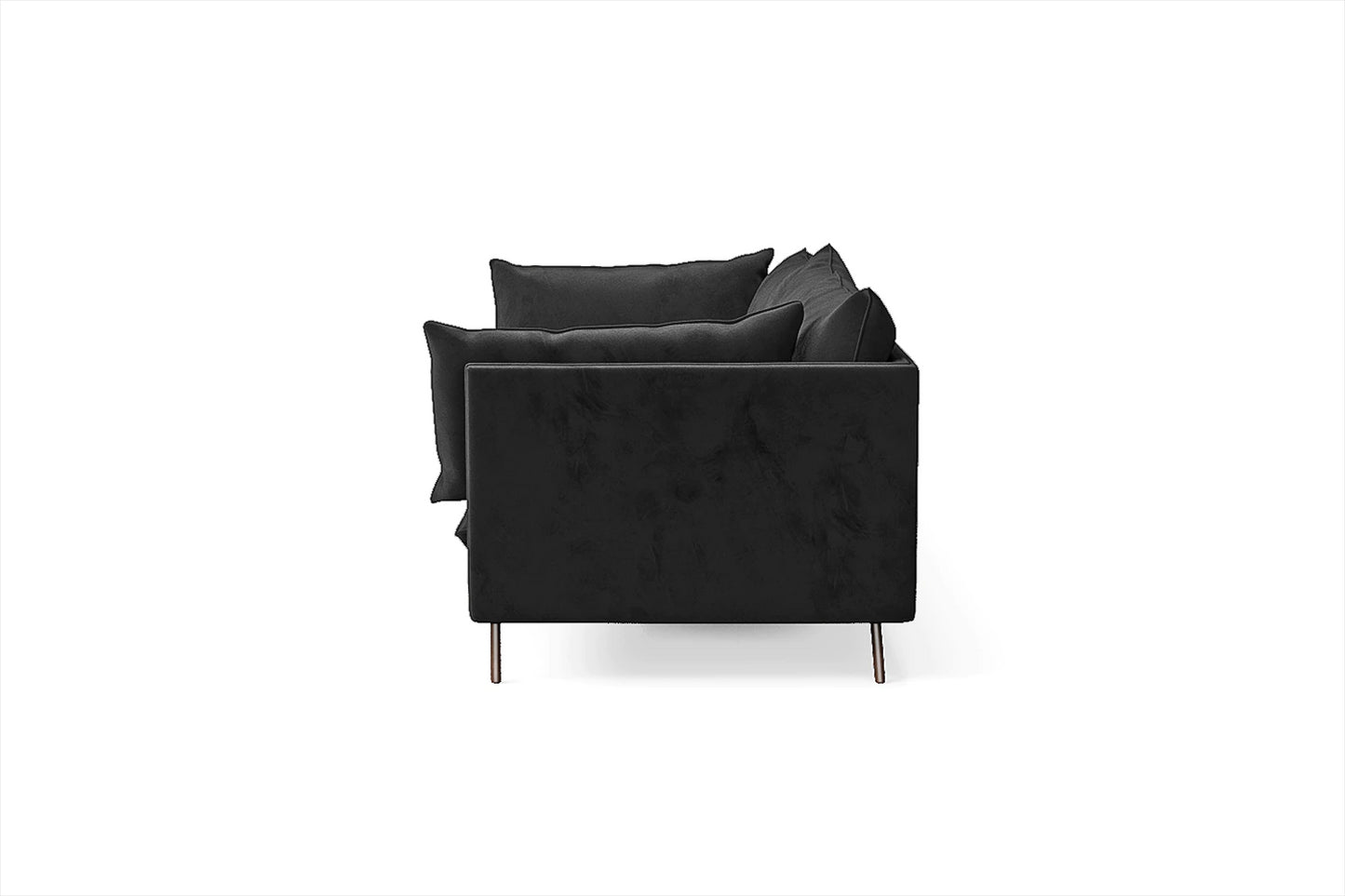 Pistoia 4 Seater Sofa Black Velvet