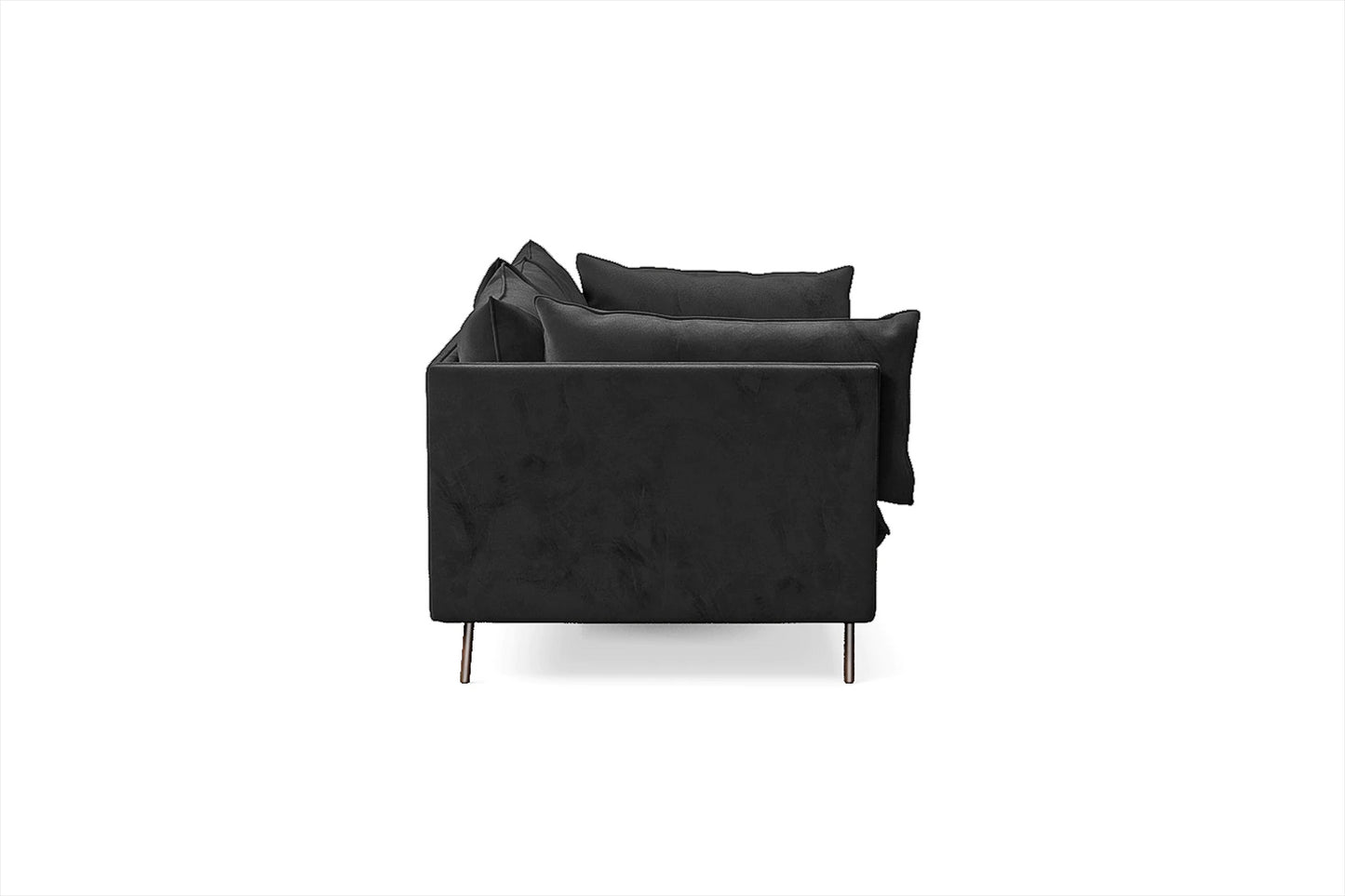 Pistoia 4 Seater Sofa Black Velvet