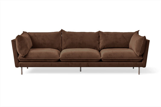 Pistoia 4 Seater Sofa Coffee Brown Velvet