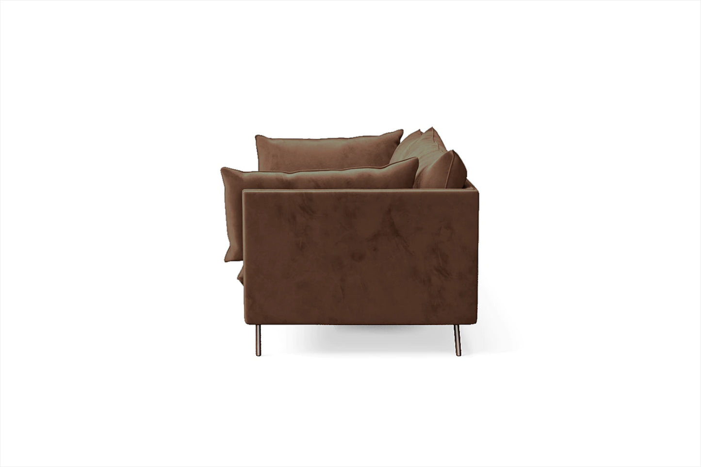 Pistoia 4 Seater Sofa Coffee Brown Velvet