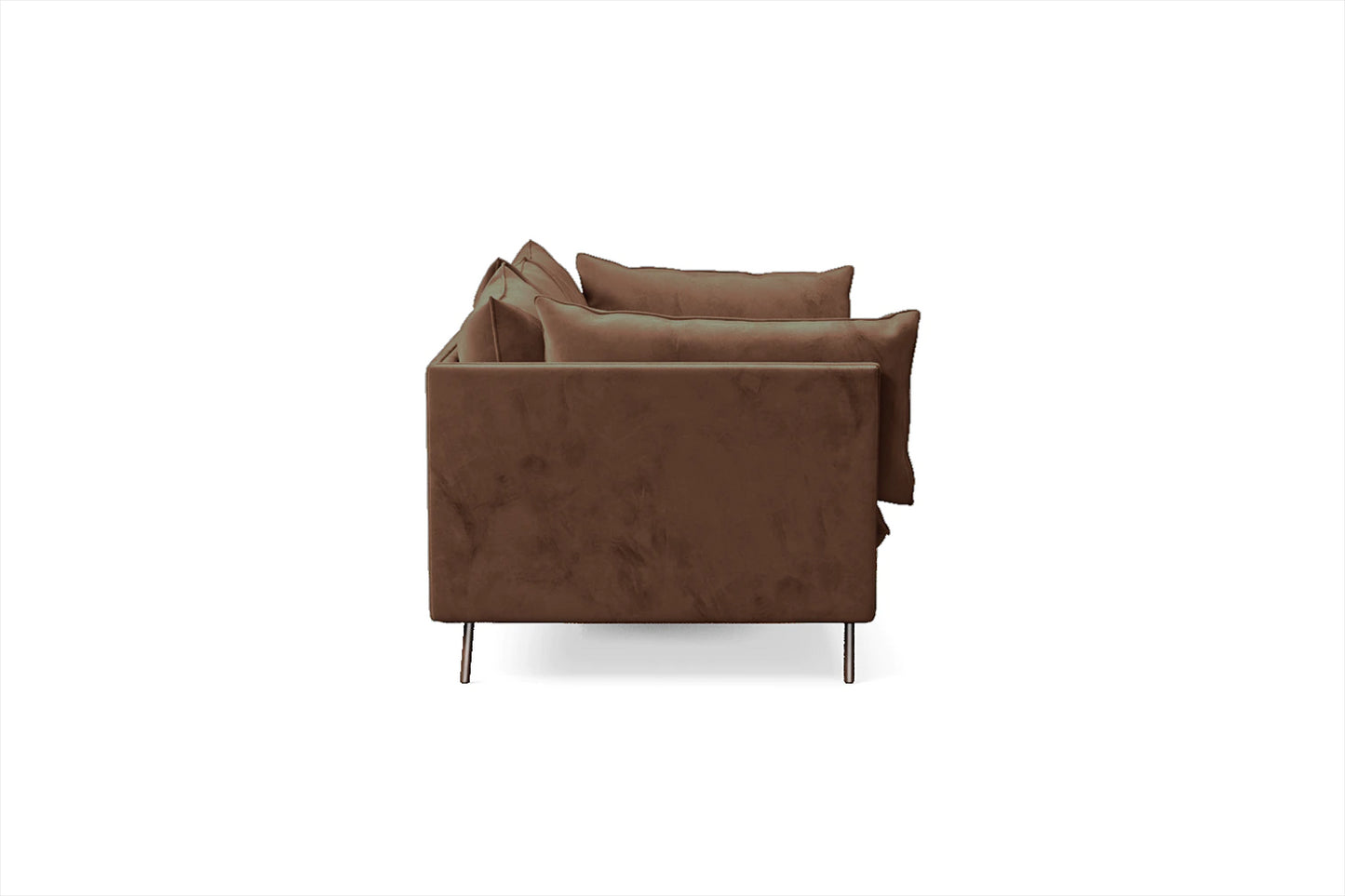 Pistoia 4 Seater Sofa Coffee Brown Velvet