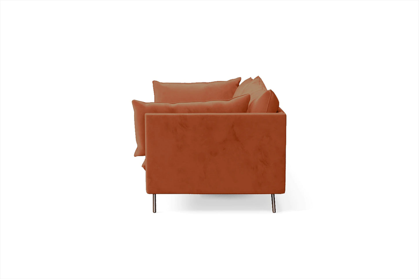 Pistoia 4 Seater Sofa Orange Velvet