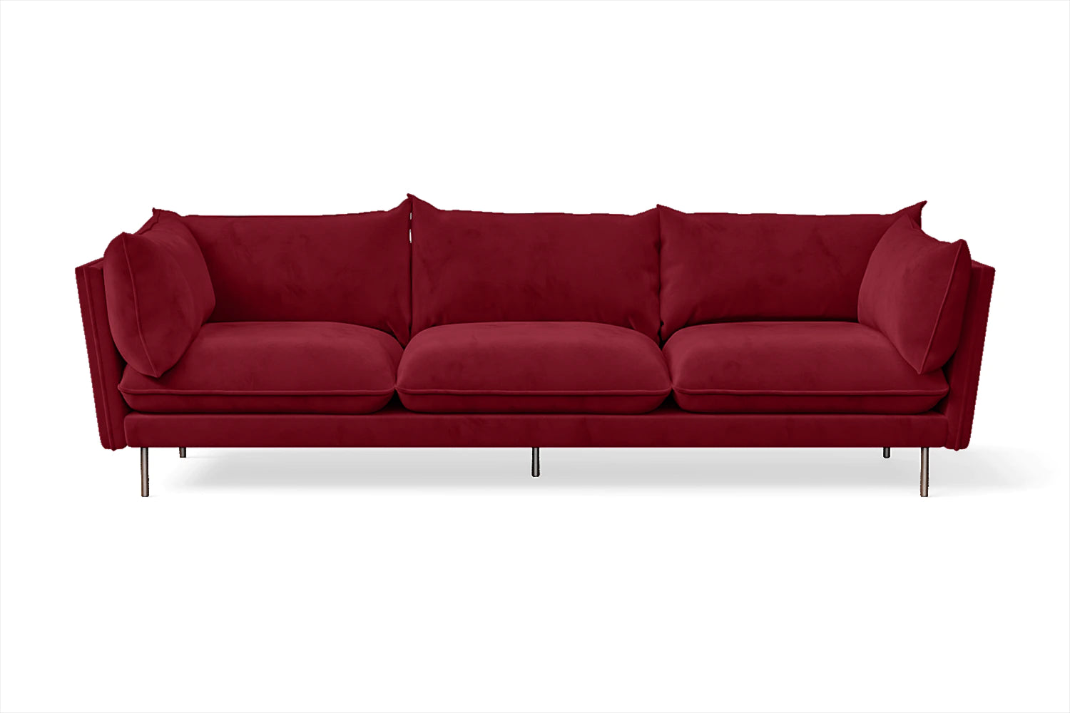 Pistoia 4 Seater Sofa Red Velvet