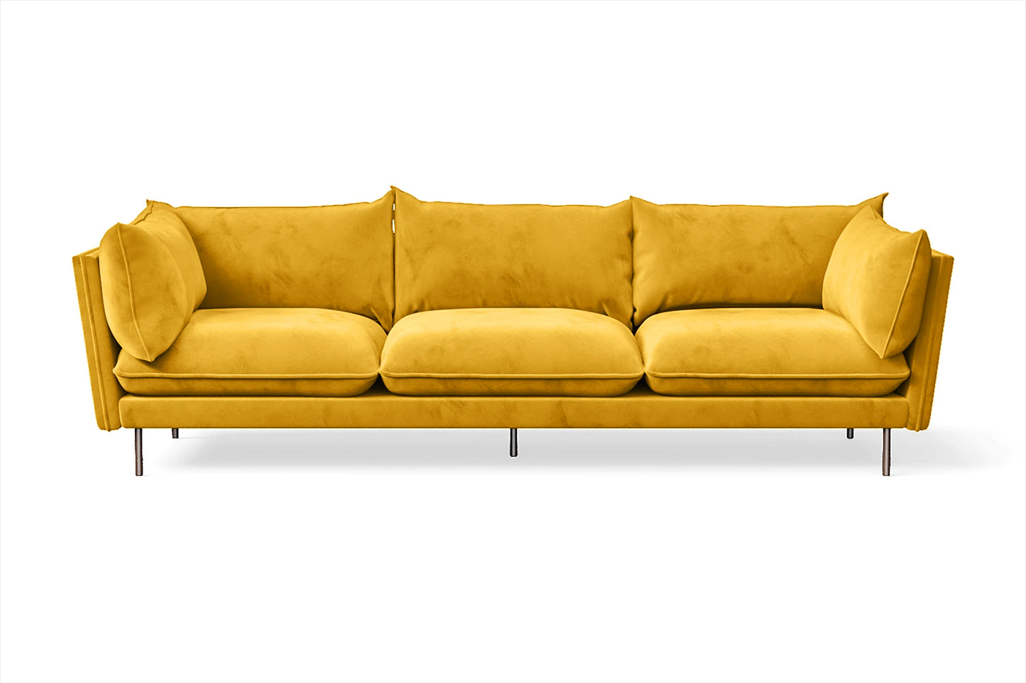 Pistoia 4 Seater Sofa Yellow Velvet