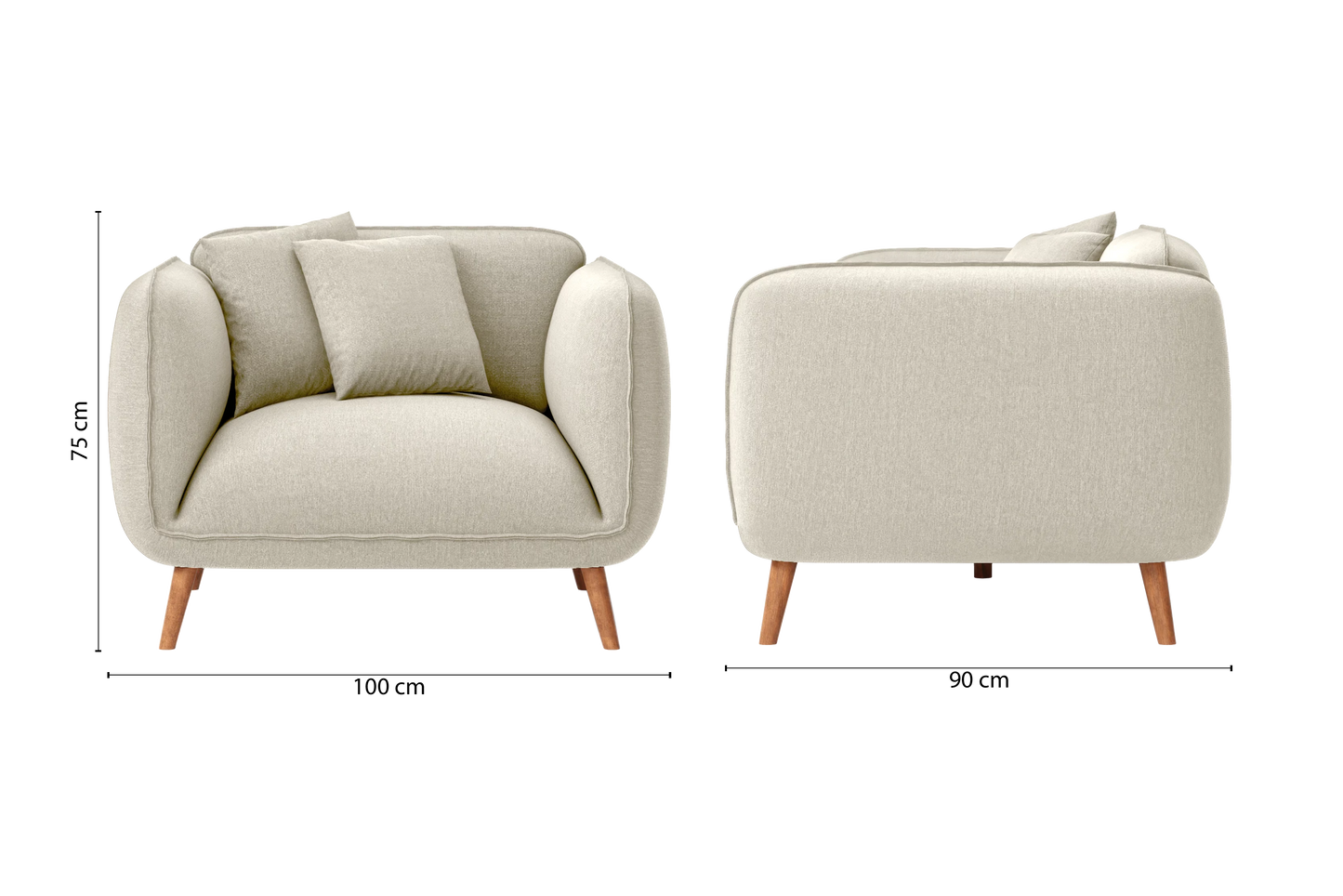 Pomezia Armchair Cream Linen Fabric