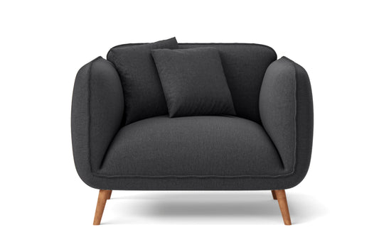 Pomezia Armchair Dark Grey Linen Fabric