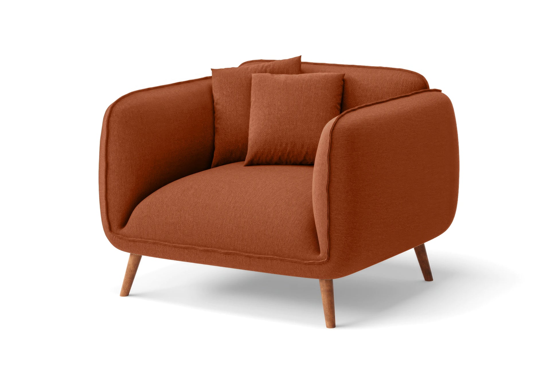 Pomezia Armchair Orange Linen Fabric