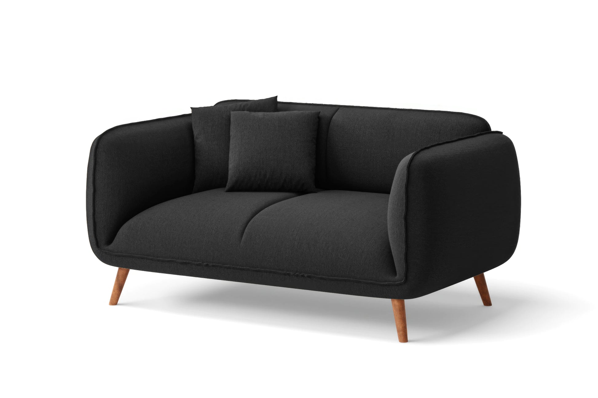 Pomezia 2 Seater Sofa Black Linen Fabric