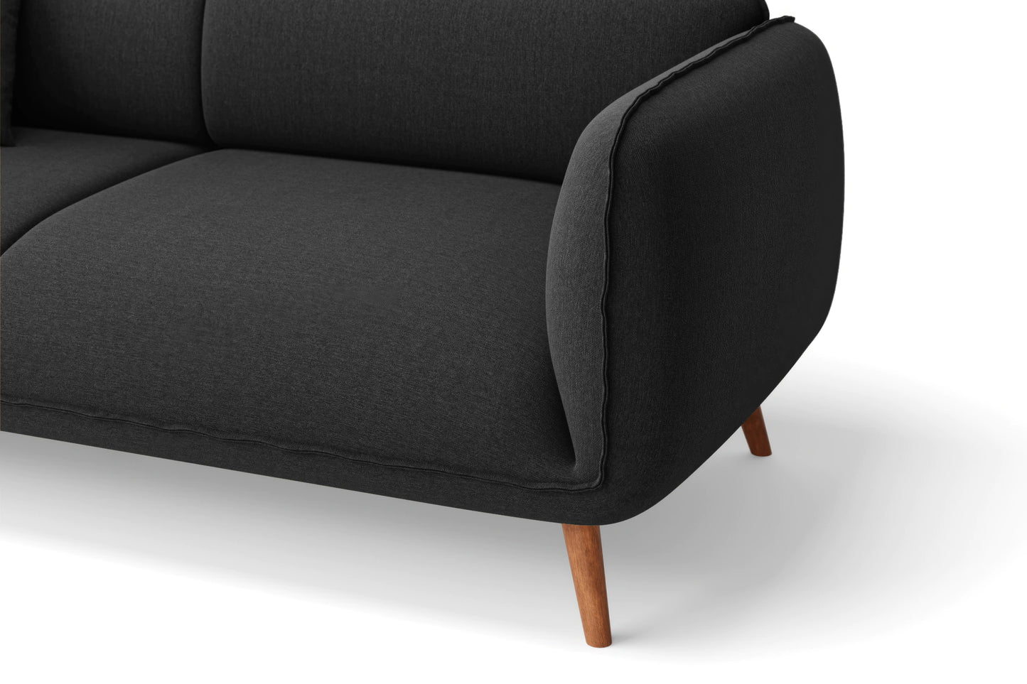 Pomezia 2 Seater Sofa Black Linen Fabric