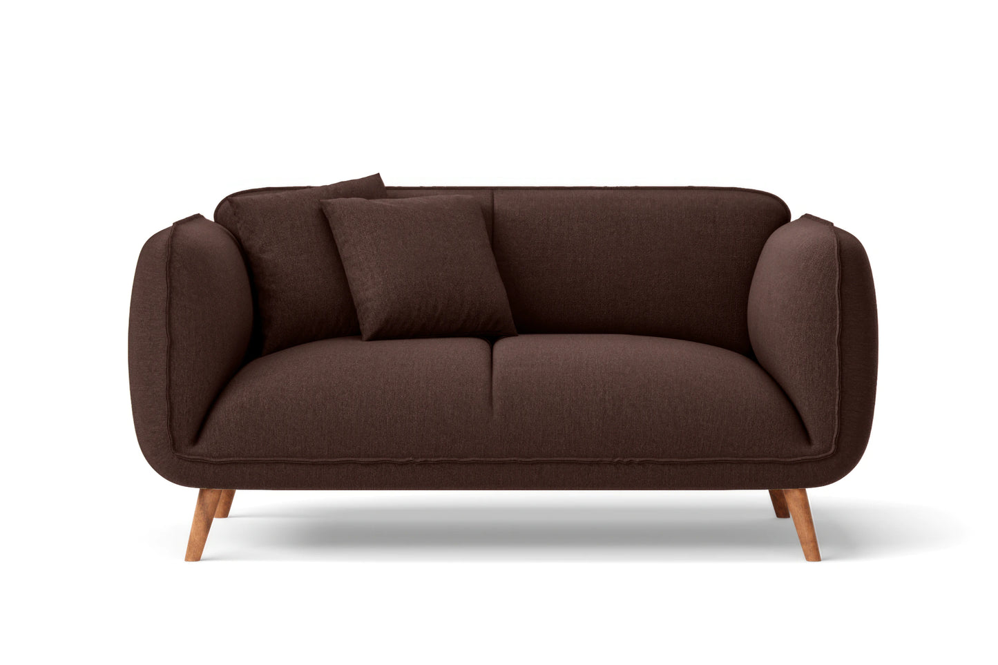 Pomezia 2 Seater Sofa Coffee Brown Linen Fabric