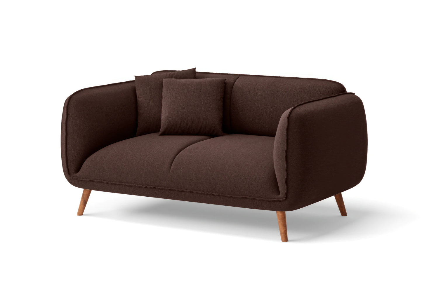 Pomezia 2 Seater Sofa Coffee Brown Linen Fabric