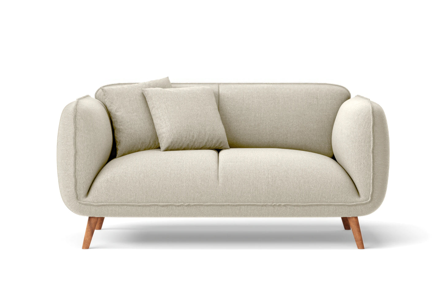 Pomezia 2 Seater Sofa Cream Linen Fabric