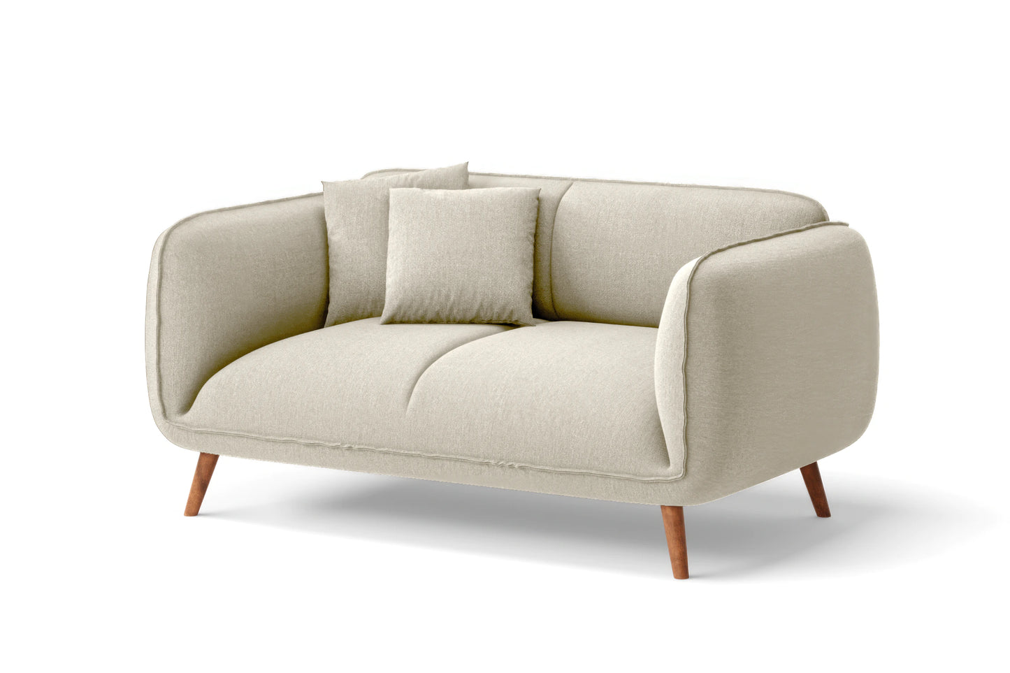 Pomezia 2 Seater Sofa Cream Linen Fabric