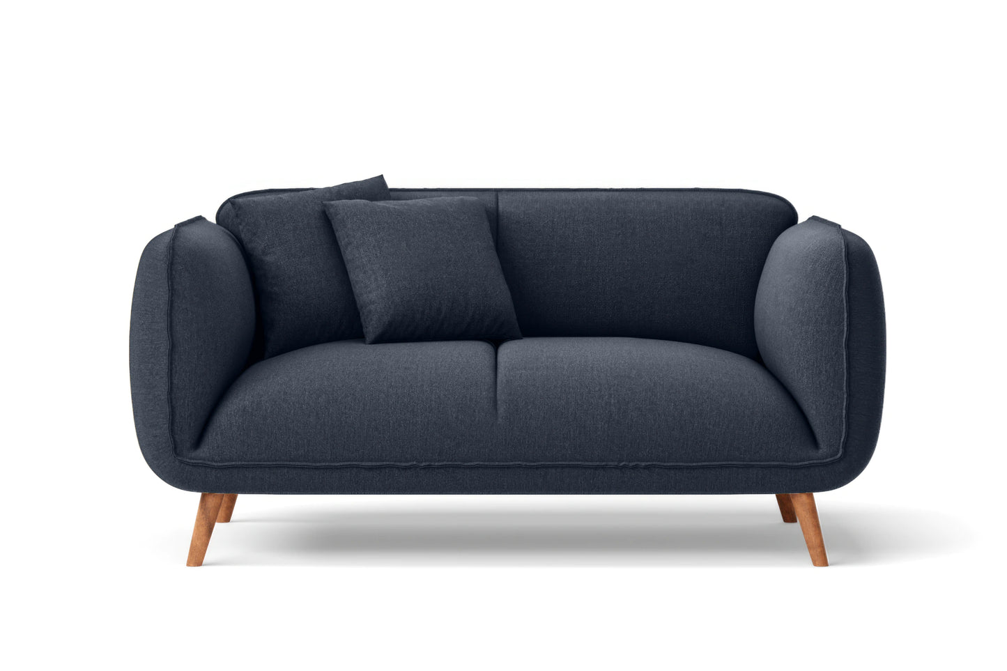 Pomezia 2 Seater Sofa Dark Blue Linen Fabric