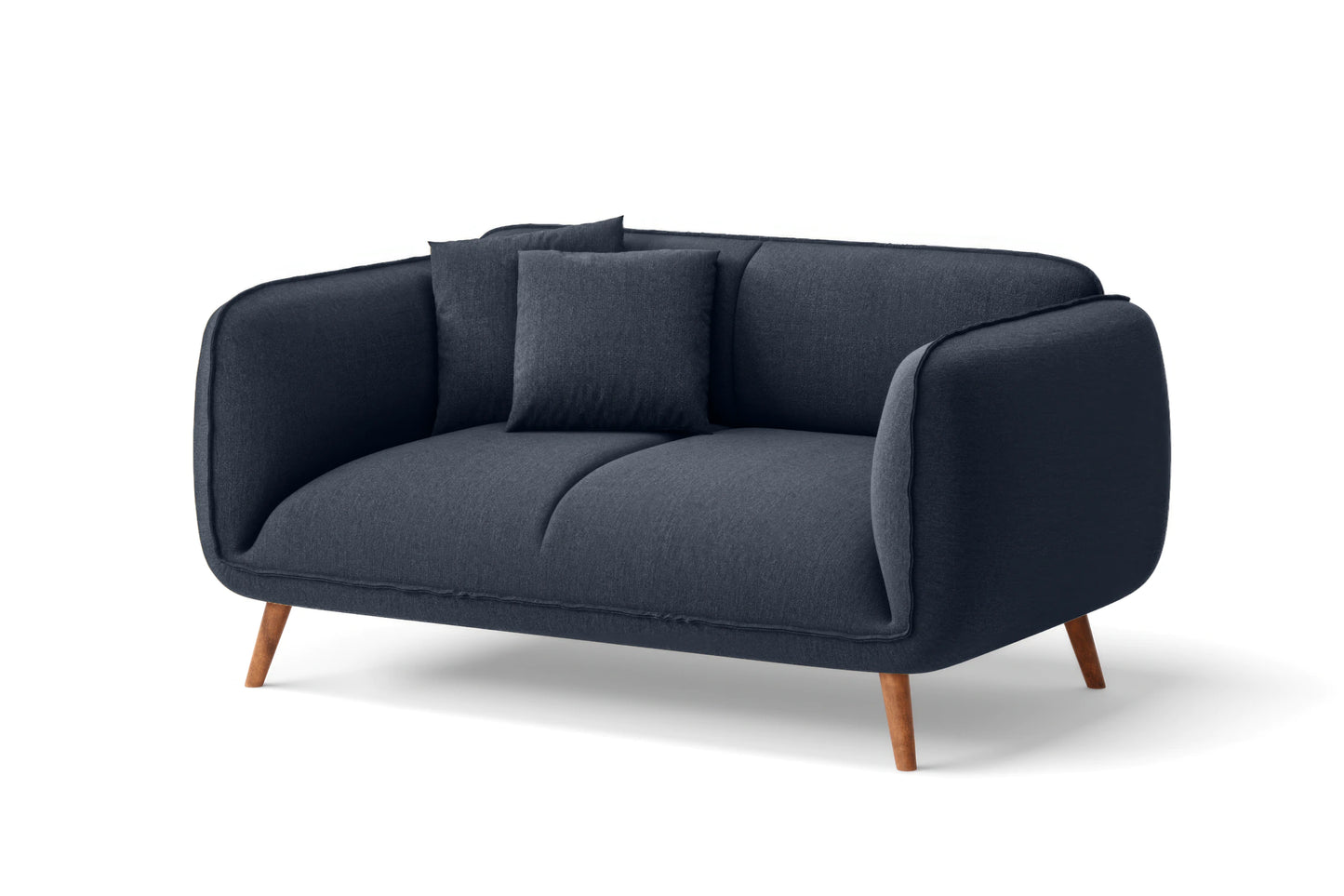 Pomezia 2 Seater Sofa Dark Blue Linen Fabric