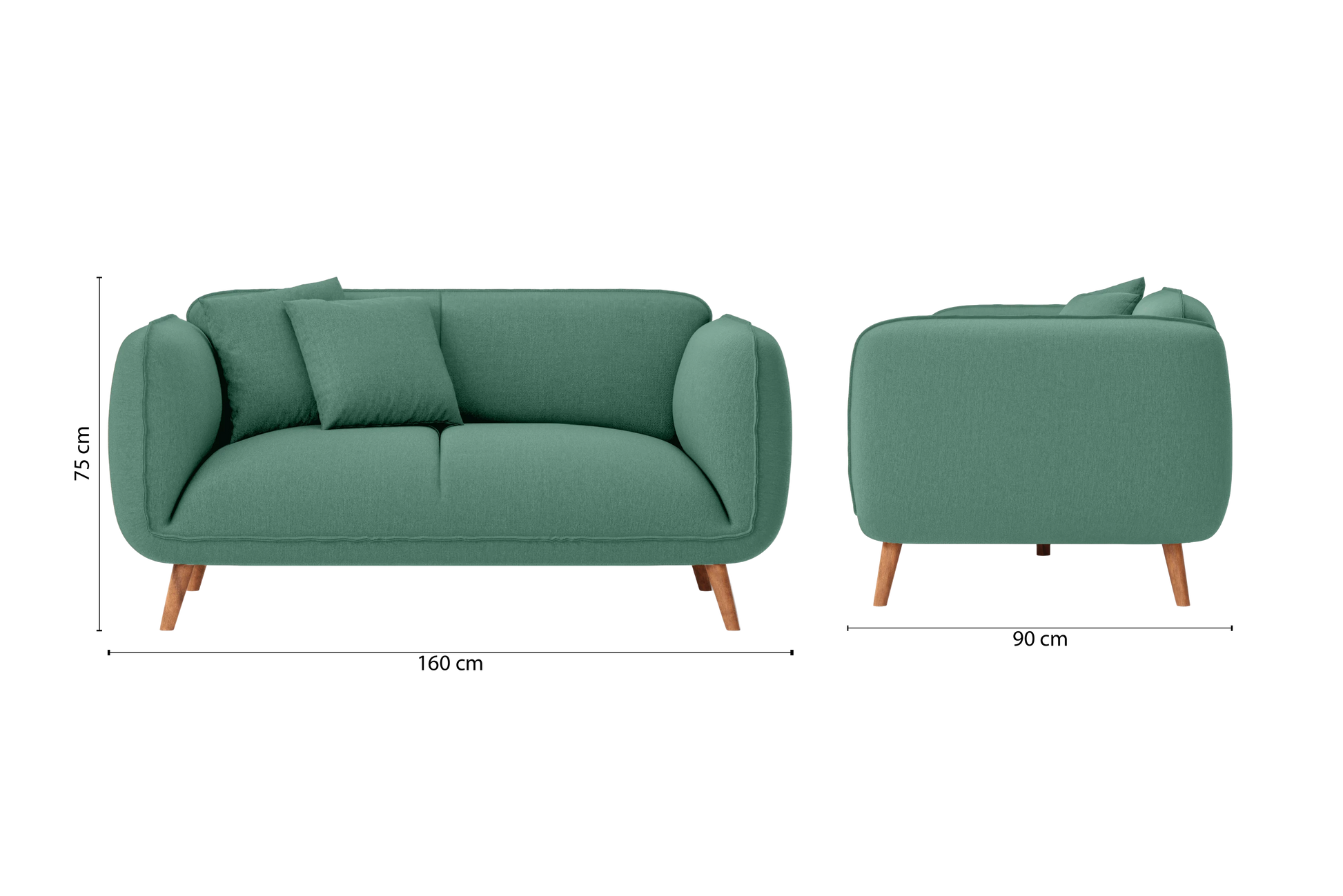 Pomezia 2 Seater Sofa Mint Green Linen Fabric