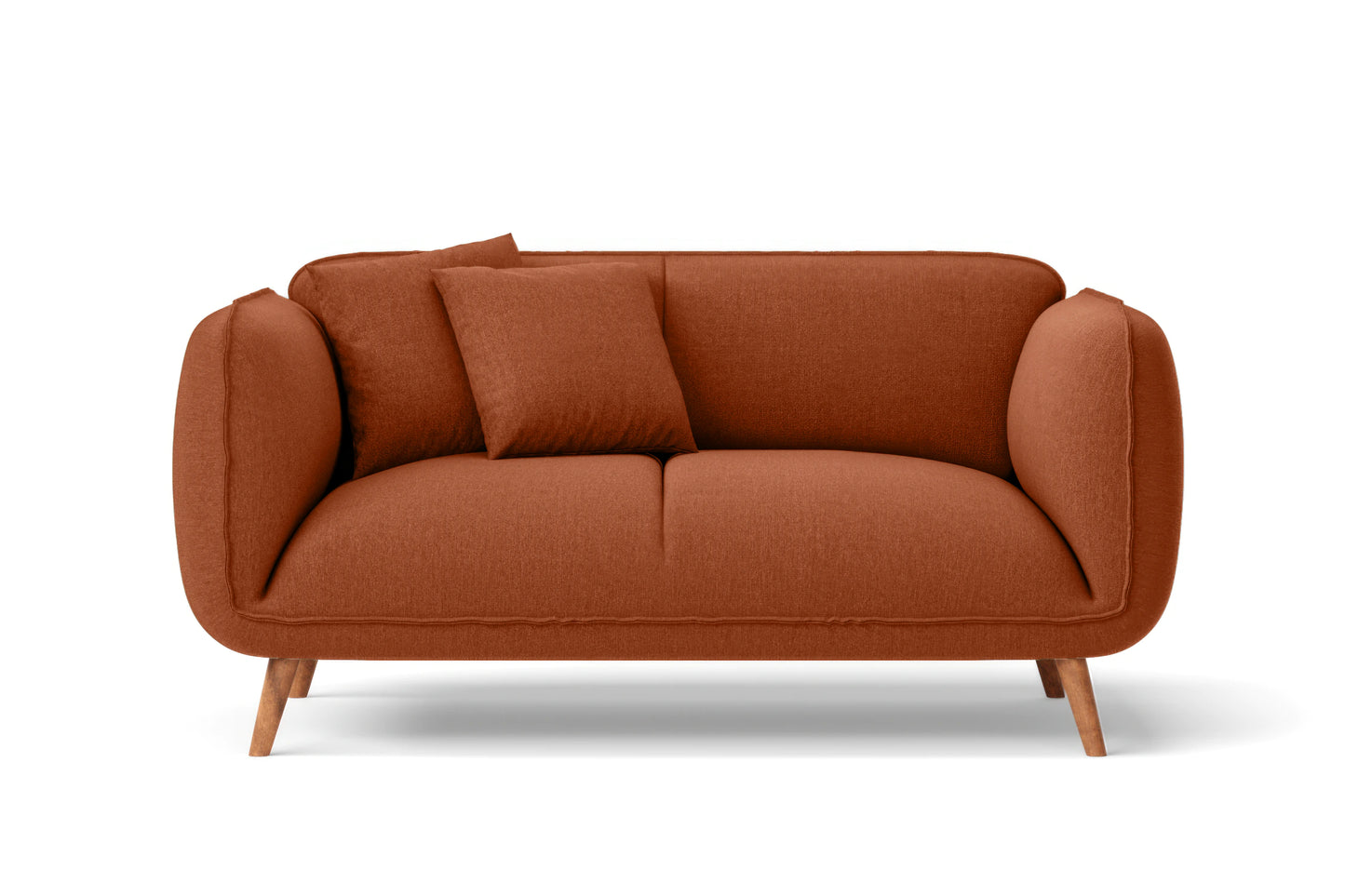 Pomezia 2 Seater Sofa Orange Linen Fabric