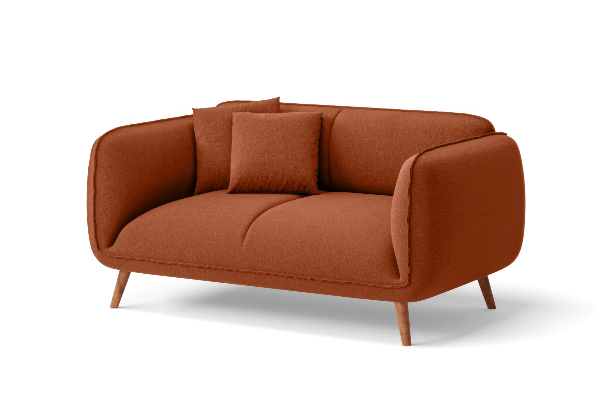 Pomezia 2 Seater Sofa Orange Linen Fabric