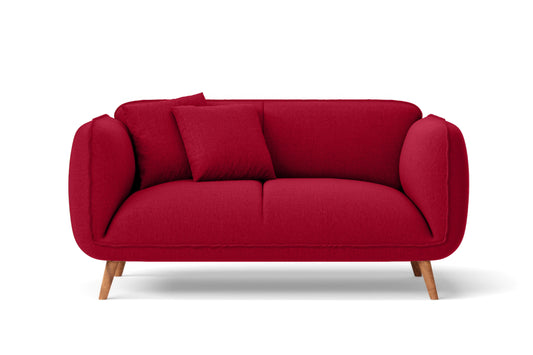 Pomezia 2 Seater Sofa Red Linen Fabric